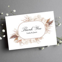 Boho Herfst Flowers Wedding Bedankt Card