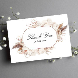 Boho Herfst Flowers Wedding Bedankt Card Kaart