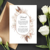 Boho Herfst Flowers Wedding Enclosure Kaart