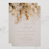 Boho Herfst Flowers Wedding Kaart (Voorkant / Achterkant)