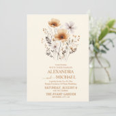 Boho Herfst Flowers Wedding Kaart (Staand voorkant)