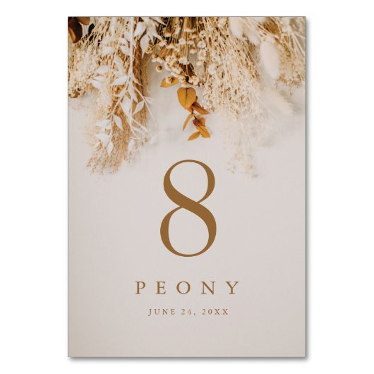 Boho Herfst Flowers Wedding Kaart (Achterkant)