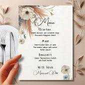 Boho Herfst Flowers Wedding Menu