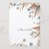 Boho Herfst Flowers Wedding Menu (Achterkant)