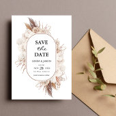 Boho Herfst Flowers Wedding Save The Date Kaart
