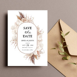 Boho Herfst Flowers Wedding Save The Date Kaart