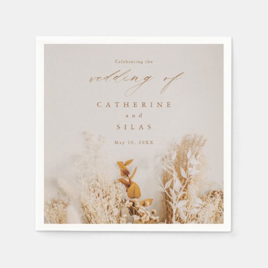 Boho Herfst Flowers Wedding Servet (Voorkant)