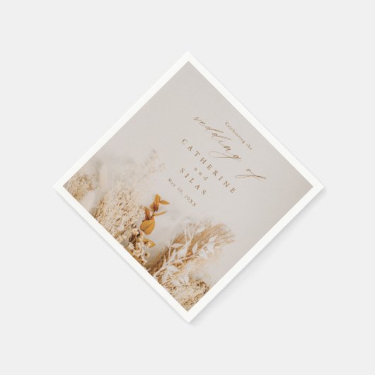 Boho Herfst Flowers Wedding Servet (Hoek)