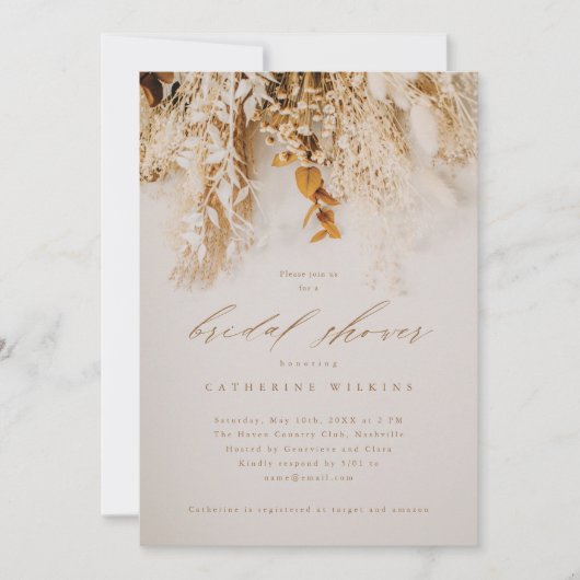 Boho Herfst Flowers Wedding Vrijgezellenfeest Kaart (Voorkant)