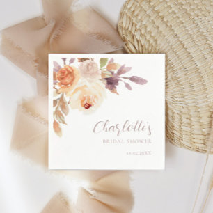 Boho Herfst Foliage Rozen Vrijgezellenfeest Servet