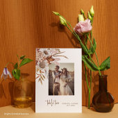 Boho Herfst Foto Trouwtafel Nummer Bedankkaart