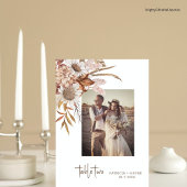 Boho Herfst Foto Trouwtafel Nummer Bedankkaart