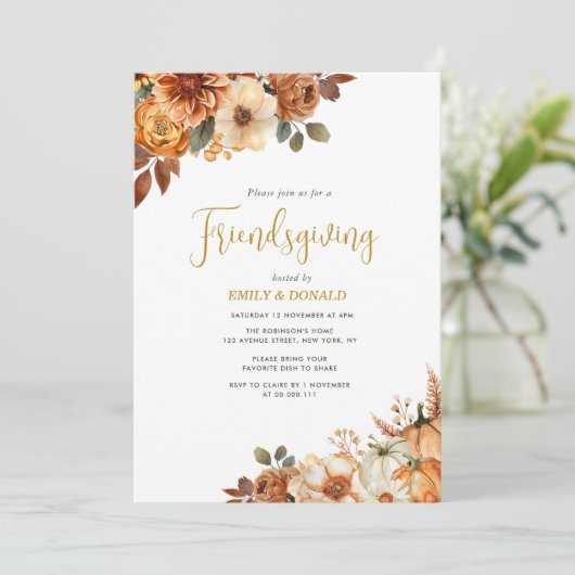 Boho herfst Friendsgiving Kaart (Staand voorkant)