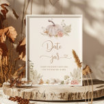 Boho Herfst gaat 's nachts over. Boho pumpkin Date Poster<br><div class="desc">Boho Herfst date met nachtideeën Poster,  Boho pumpkin Date jar poster. Overeenkomende objecten beschikbaar.</div>