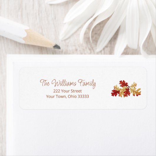 Boho Herfst gebladerte Elegant retouradres Etiket (Insitu)