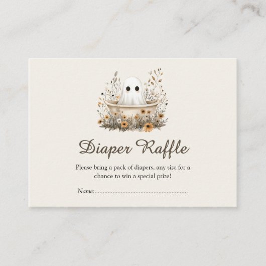 Boho Herfst Geest Baby Shower Luier Raffle Informatiekaartje (Voorkant)