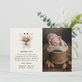 Boho Herfst Geest Wilde Bloem Baby Shower  Bedankkaart (Staand voorkant)