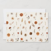 Boho Herfst Geest Wilde Bloem Baby Shower  Bedankkaart (Achterkant)