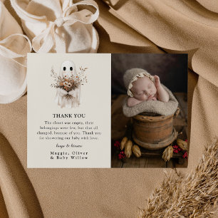 Boho Herfst Geest Wilde Bloem Baby Shower  Bedankkaart