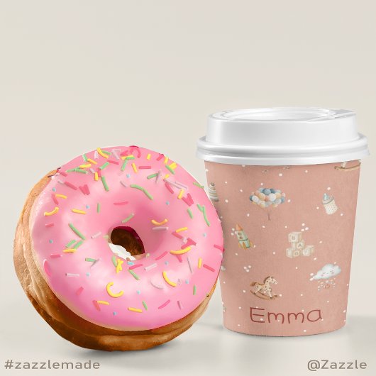 Boho Herfst Gepersonaliseerde Baby shower Papieren Bekers