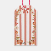 Boho Herfst Gestreepte Boog Pompoen 1e Verjaardag Cadeaulabel (Achterkant)