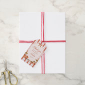 Boho Herfst Gestreepte Boog Pompoen 1e Verjaardag Cadeaulabel (Met Touw)