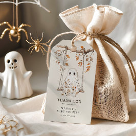 Boho Herfst Ghost Baby shower Dank u gunst Cadeaulabel