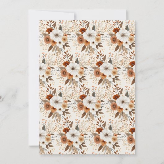 Boho Herfst Ghost Floral Halloween Baby shower Kaart (Achterkant)