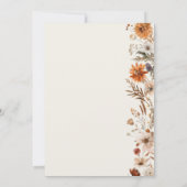 Boho Herfst Ghost Wildflower Halloween Baby shower Kaart (Achterkant)