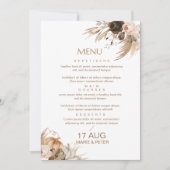 Boho Herfst Glitter Menu Bruiloft Kaart (Voorkant)