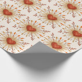 Boho Herfst Hart Illustratie Cadeaupapier (Hoek)