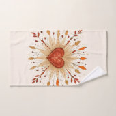 Boho Herfst Hart Illustratie Handdoek (Handdoek)