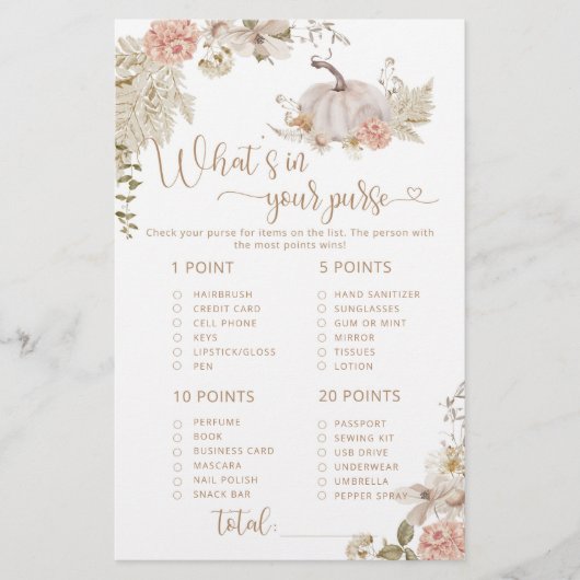 Boho herfst heeft wat er in je handtas zit. (Voorkant)