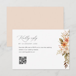 Boho Herfst herfst Bloemen bruiloft RSVP kaart