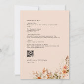 Boho Herfst herfst Bloemen bruiloft Uitnodiging (Achterkant)