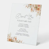 Boho Herfst herfst Bloemen Dessert Bar Teken Reclamebord Met Voetstuk (Voorkant)