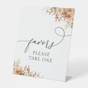 Boho Herfst herfst Bloemen Favorieten Teken Reclamebord Met Voetstuk
