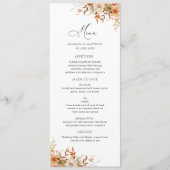 Boho Herfst herfst Bloemen Trouwmenu Menu (Voorkant)