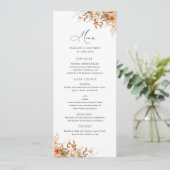 Boho Herfst herfst Bloemen Trouwmenu Menu (Staand voorkant)