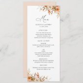 Boho Herfst herfst Bloemen Trouwmenu Menu (Voorkant / Achterkant)