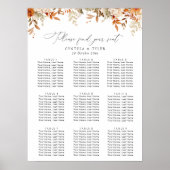 Boho Herfst herfst Bloemen Trouwstoel grafiek Poster (Voorkant)