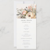 Boho Herfst herfst bloemenbundel bruiloft programm Kaart (Voorkant)
