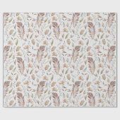 Boho herfst Herfst gebladerte Rust Groen Cadeaupapier (Vlak)