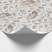 Boho herfst Herfst gebladerte Rust Groen Cadeaupapier (Hoek)