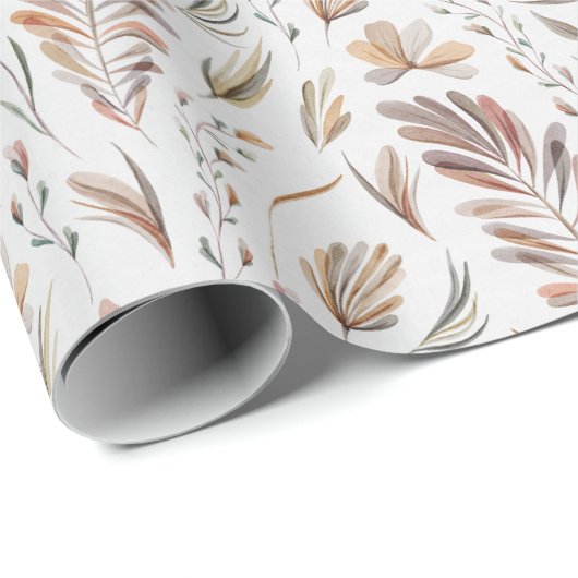 Boho herfst Herfst gebladerte Rust Groen Cadeaupapier (Rol Hoek)