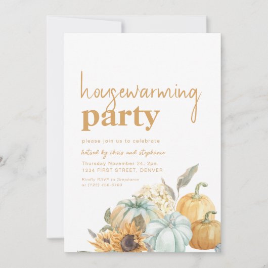 Boho Herfst Herfst Housewarming Party Uitnodiging (Voorkant)