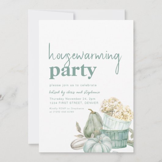 Boho Herfst Herfst Housewarming Party Uitnodiging (Voorkant)