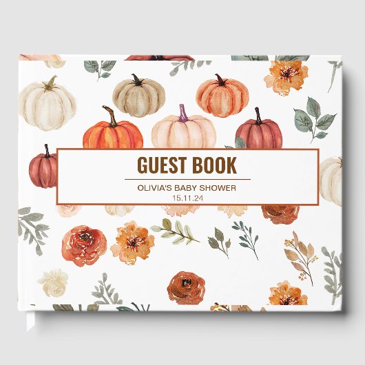 Boho herfst Herfst pompoenpatroon Gastenboek (Voorkant)