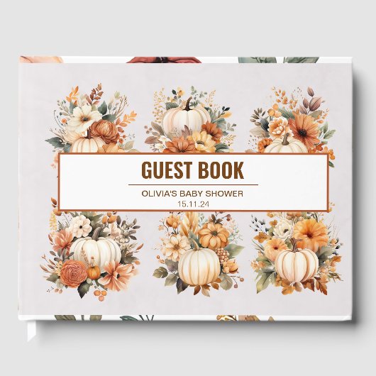 Boho herfst Herfst pompoenpatroon Gastenboek (Voorkant)