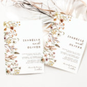 Boho Herfst Herfst Wildflower Botanische bruiloft Kaart